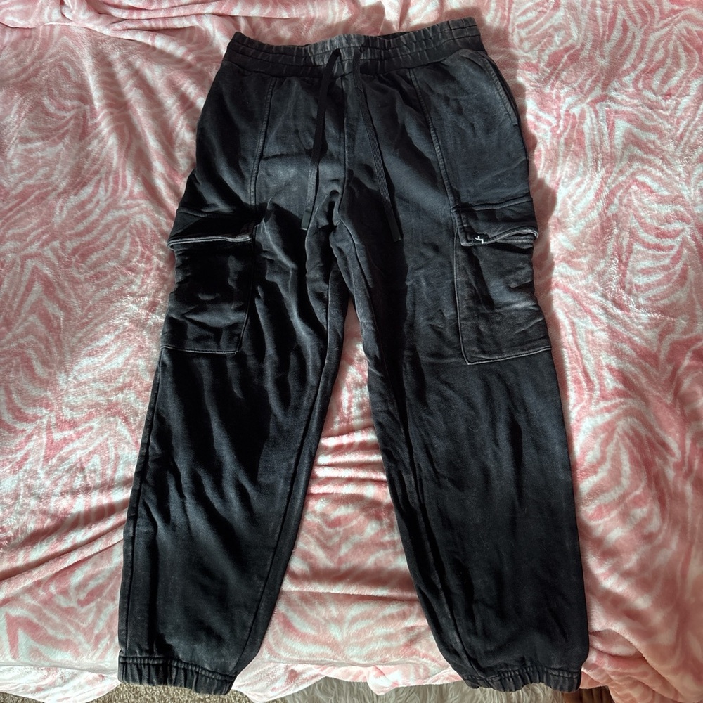 Distressed (on purpose) cargo sweatpants